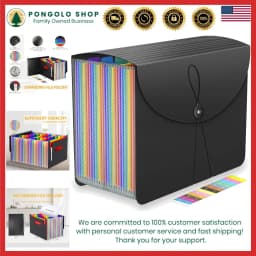 24 Pockets Expanding File Folders Accordian File Organizer Storage Box - Thumbnail 1