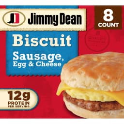 Jimmy Dean Frozen Breakfast Sandwich, Sausage Egg & Cheese Biscuit, 8 Count - Thumbnail 1