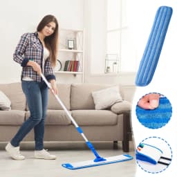 Microfiber Flat Mop Head, Wet and Dry Mop Fittings for Hardwood Floor Cleaning - Thumbnail 4