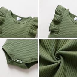 Younger Tree Ropa de Bebé Niña Conjunto de Verano para Infante Mameluco de Manga con Volantes y Shorts Florales con Diadema para 6-12 Meses - Thumbnail 5