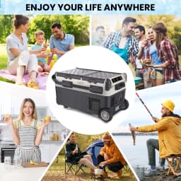 42QT/53QT Dual Zone Portable Car Refrigerator – Fast Cooling Electric Cooler with Wireless App Control, Charging Panel & Wheels – Perfect for Cars - Thumbnail 4