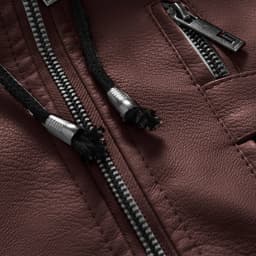 Men's Faux Leather Jacket Waterproof Bomber Jacket Winter Fleece Vintage PU Motorcycle Jacket Zip-Up Cafe Racer Coat - Thumbnail 7