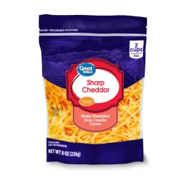 Great Value Sharp Cheddar Finely Shredded Cheese, 8 oz Bag - Thumbnail 1