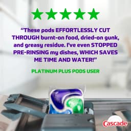 Cascade Platinum Plus, Dishwasher Pods, Fresh, 57 Count - Thumbnail 9
