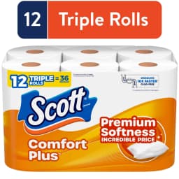 Scott Comfort Plus Toilet Paper, 12 Triple Rolls - Thumbnail 1