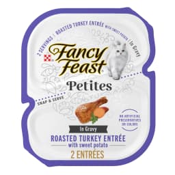 Purina Fancy Feast Petites With Roasted Turkey Entrée with Sweet Potato in Gravy Gourmet Wet Cat Food Pate - Thumbnail 1