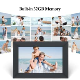Qunler WiFi Digital Picture Frame, 10.1 inch IPS Touch Screen Smart Cloud Photo Android Uhale with 32GB Storage, Easy Setup to Share Photos or Videos - Thumbnail 4