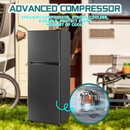 JIEJIA 5.0 Cu.Ft Apartment Size Refrigerators with Separate Freezer, 2 Door Refrigerator, Small Fridge with Freezer, Gray - Thumbnail 10
