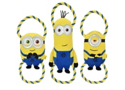 Multipet Minions Bob Plush and Rope Tug Dog Toy with Squeaker and Crinkle, Large - Thumbnail 3