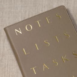 Fringe Studio LTR Stack Khaki Faux Leather Padfolio with Pen, 6.5"x 8.3", 50 Pages - Thumbnail 2