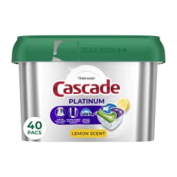 Cascade Platinum Dishwasher Pods, Dishwasher Detergent, Dish Detergent Soap, Lemon, 40 Count - Thumbnail 2