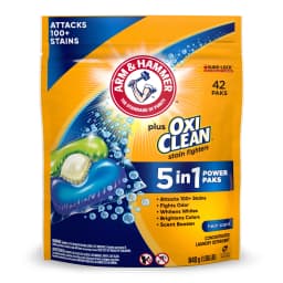 ARM & HAMMER Plus OxiClean 5-in-1 Laundry Detergent Paks, Fresh Scent, 42 Count - Thumbnail 13