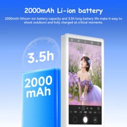 Vlog Selfie Monitor Screen Compatible with Phone, Magnetic Wireless Rear Camera Phone Monitor with 164FT Range, Live Streaming (Black) - Thumbnail 4
