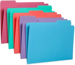 100 Colored File Folders Letter Size 1/3 Cut Tabs - Pastel File Folders, Colorful File Folders Multicolor, Durable 11pt Paper - Thumbnail 3