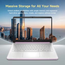 HP 14" N150 Laptop, Intel Quad-Core, 16GB RAM, 384GB Storage (128GB eMMC + 256GB SD) - Thumbnail 2