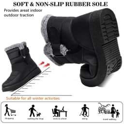 Northblanc Womens Snow Boots Winter Shoes with Comfortable Faux Fur Lined Warm Booties Waterproof Non Slip Outdoor Shoes - Thumbnail 2