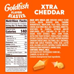 Goldfish Flavor Blasted Xtra Cheddar Cheese Crackers, 6.6 oz Bag - Thumbnail 2