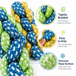 MGEZCOO Puppy Toys 4 Pack, CornBraid Rope Dog Chew Toys for Aggressive Chewers, Durable Dog Toys for Small Medium Large Dogs - Thumbnail 2
