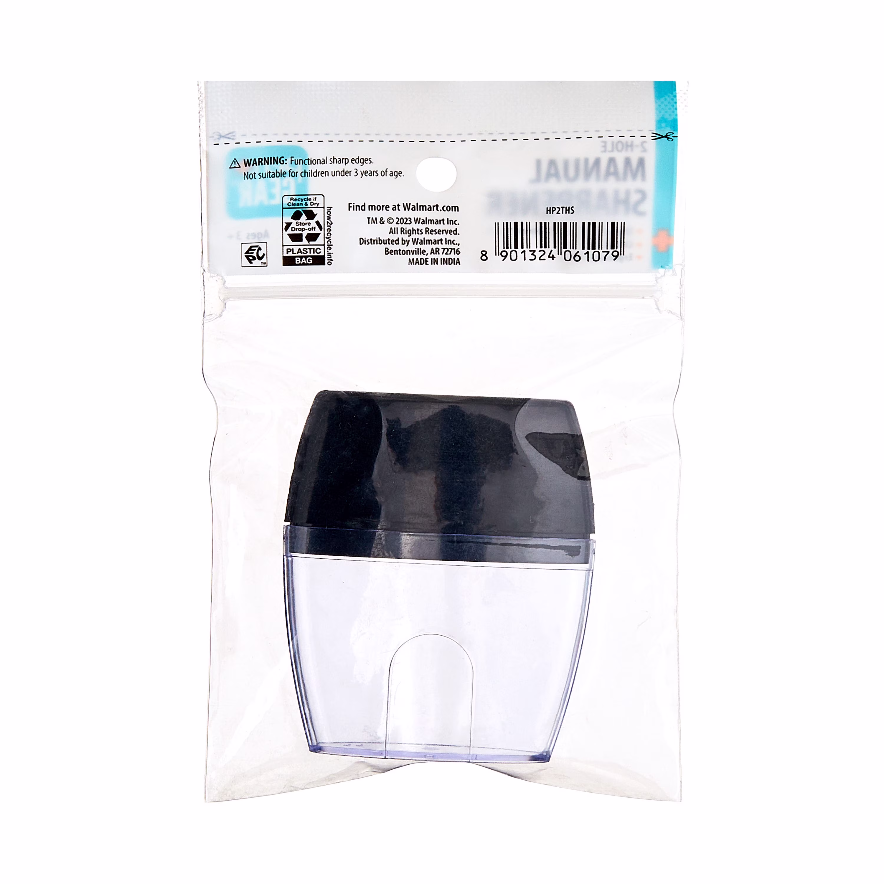 Pen+Gear 2-Hole, Handheld Manual Pencil Sharpener, Black, 1 Count - Thumbnail 6