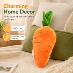 Large Soft Plush Carrot Pillow for Easter Pillows, Soothing Interactive Pet Chew Easter Toys, Durable Plush Carrot Toy for Puppy Kitten, Cuddly Pet - Thumbnail 3