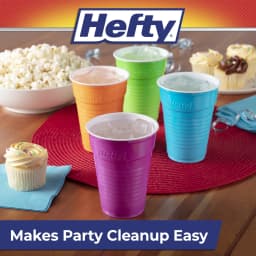 Hefty Party On Disposable Plastic Party Cups, Assorted Colors, 16 oz., 100 Count - Thumbnail 4