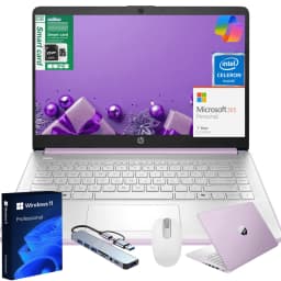 HP 14" N150 Laptop, Intel Quad-Core, 16GB RAM, 384GB Storage (128GB eMMC + 256GB SD) - Thumbnail 1