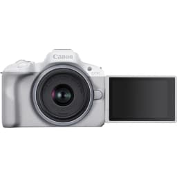 Canon EOS R50 Mirrorless Camera with 18-45mm Lens Bundle, White + 64GB Card + Accessories (International Model) - Thumbnail 4