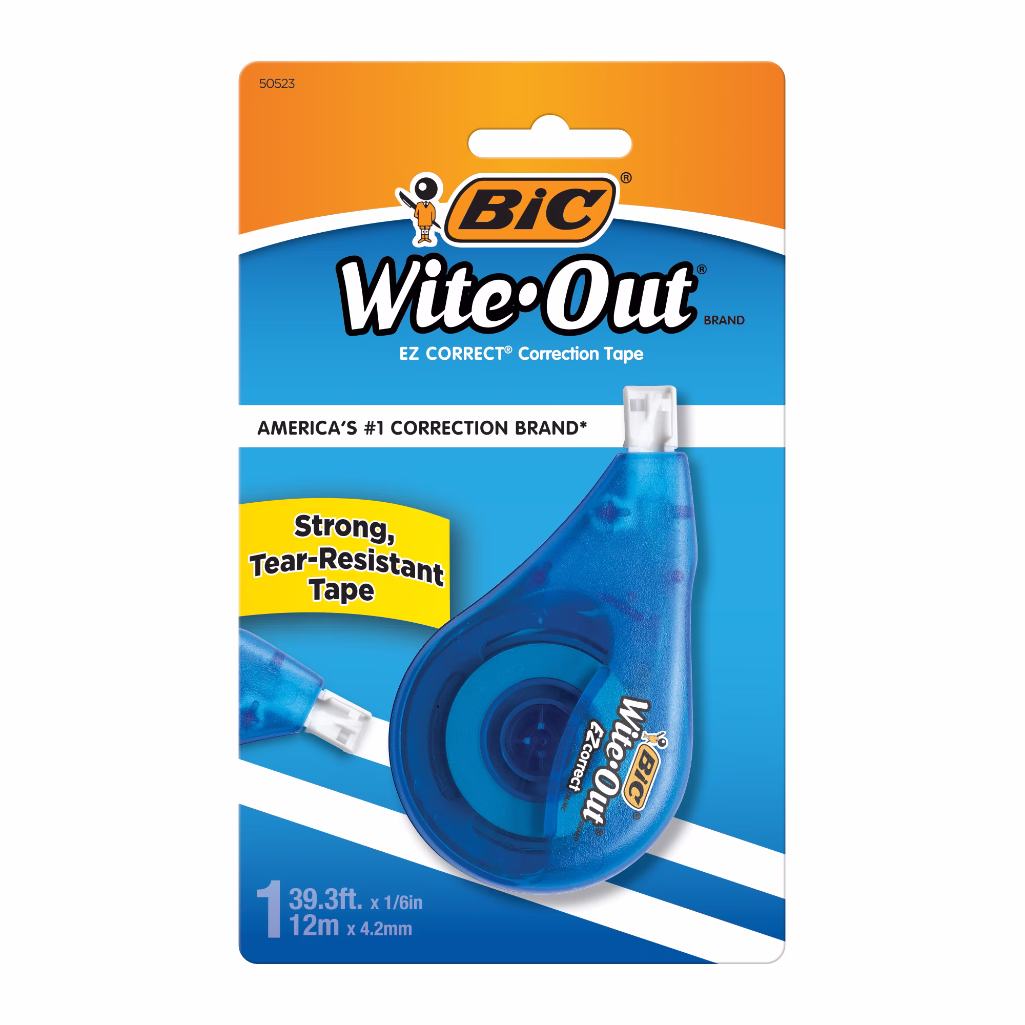 BIC Wite-Out EZ Correct Correction Tape, Writing Supplies, 39.3' Tape, White, 1-Count - Thumbnail 1