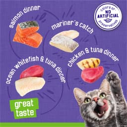 Purina Friskies Seafood & Chicken Favorites Pate Wet Cat Food Variety Pack, 5.5 oz Cans (48 Pack) - Thumbnail 3