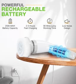 LOHEER Electric Spin Scrubber, Cordless Bathroom Scrubber Cleaning Brush for Floor, Bathtub, Kitchen - Thumbnail 4