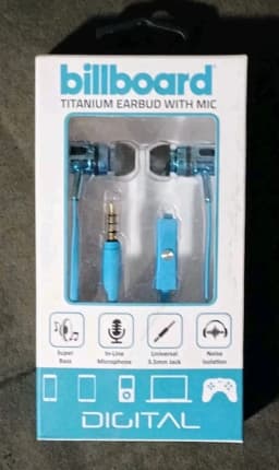 RHEA- Billboard Titanium Earbuds With In-Line Mic 3.5Mm 2 Sets 1 Black + 1 Teal In-Ear - Thumbnail 5