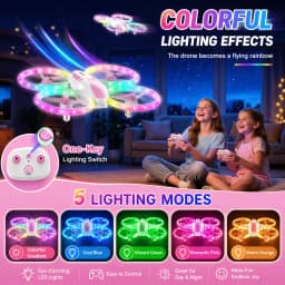 Kid Drone for Kids, Drone for Kid with LED Lights, Mini Drone for Kid, Toy Drone Quadcopter Remote Controls Drone for Children Boys Girls, Small - Thumbnail 7