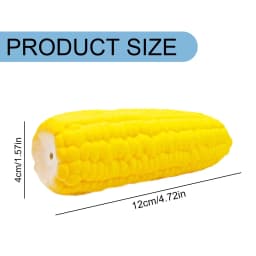 Soft Latex Squeaky Dog Toy Corn Shape Durable Chew Toy, Denbek Interactive Squeaky & Chew Dog Toy, Cone Shape, Yellow, for Aggressive Biting Dogs - Thumbnail 3