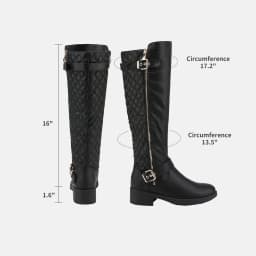 DREAM PAIRS Women's Wide Calf Comfortable Winter Knee High Riding Boots - Thumbnail 4
