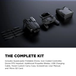 Vivitar SkyVision 4K Ultra HD GPS Foldable Video Drone with 4.3" Display Controller, Brushless Motors, 1-Axis Gimbal, VR Headset, 17-Minute Flight - Thumbnail 5
