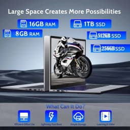 15.6 FHD Student Laptop Computer ,8GB RAM 1TB SSD, Backlit Keyboard, Fingerprint - Thumbnail 2
