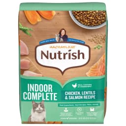Rachael Ray Nutrish Indoor Complete Chicken, Lentils & Salmon Dry Cat Food, 14 lb Bag - Thumbnail 1