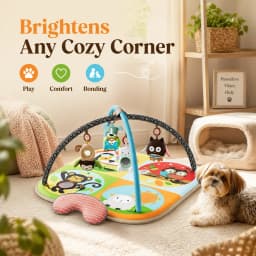 Soft Padded Activity Play Gym Mat with Hanging Toys for Puppies and Small Dogs - Thumbnail 7