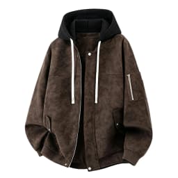 JTSRKL Mens Classic Faux Leather Jackets Washed Vintage Hooded Retro Fall Relaxed Casual Coat Warm Soft Cozy Vintage Streetwear Outerwear - Thumbnail 4