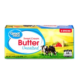 Great Value Sweet Cream Unsalted Butter, Refrigerated, 16 oz Box, 4 Sticks - Thumbnail 1