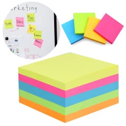 HonestMatter Sticky Notes Bulk, Office Organization, Sticky Note Pads, 5 Pack Colorful 3x3 Inch Memo Notes Strong Adhesive 50 Sheets, Multicolor - Thumbnail 1