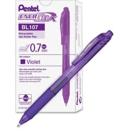 Pentel EnerGel-X Retractable Gel Pens Medium Pen Point - 0.7 mm Pen Point Size - Refillable - Retractable - Violet Gel-based Ink - Violet Barrel - Thumbnail 2