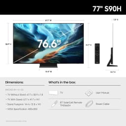 Samsung QN77S90HAEXZA 77 Inch S90H Series OLED 4K UHD Smart Vision AI TV with a 6 Year Amber Protection Plan (2026) - Thumbnail 3