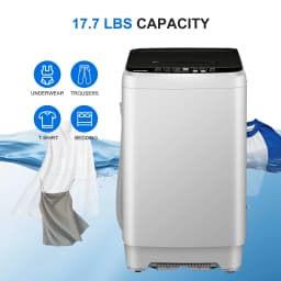 GGTB 1.9 Cu.ft Full Automatic Portable Washing Machine with LED Display, 20 lbs Capacity, 10 Wash Programs & 8 Water Levels Selections, White - Thumbnail 6
