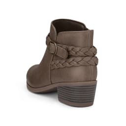 Dazzher Womens Ankle Boots Low Block Heel Round Toe Short Booties Side Zip Shoes for Casual Office Wear - Thumbnail 4