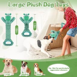 Dog Toy for Aggressive Chewers：Large Plush Dog Toys with Squeaker to Keep Them Busy - Thumbnail 2