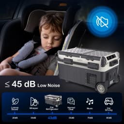 42QT/53QT Dual Zone Portable Car Refrigerator – Fast Cooling Electric Cooler with Wireless App Control, Charging Panel & Wheels – Perfect for Cars - Thumbnail 5