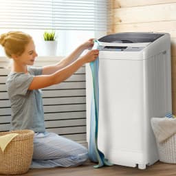 Portable Compact Washing Machine 1.28 Cu.ft Spin Washer Drain Pump 8 Water Level - Thumbnail 4