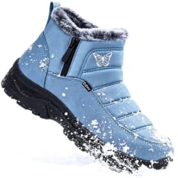 Knivor Waterproof Winter Snow Boots for Women Fleece Lined Non Slip Side Zipper Cozy Ankle Boots for Outdoor Daily Cold Weather Footwear - Thumbnail 1