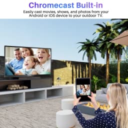 SYLVOX 43 inch Outdoor TV, 4K UHD Android Television 1000Nit Brightness for Partial Sun, IP55 Weatherproof (Deck Pro) - Thumbnail 5